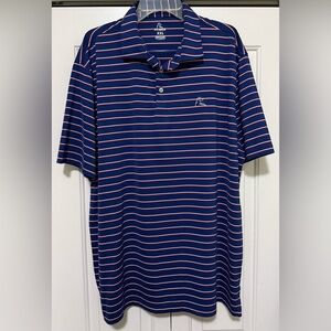 Rhoback Mens XXL Red White Blue Striped Polyester USA Flag Polo Shirt